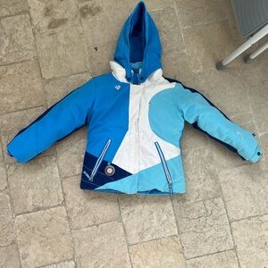 Obermeyer Blue and White Ski Jacket Kids size 6